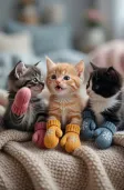 Portafoglio kittens with mittens
